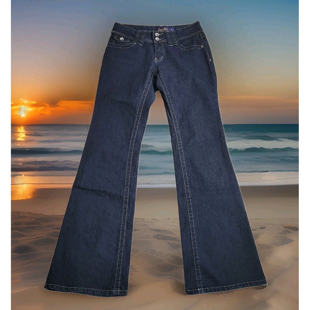 👖Vintage Angels Jeans Women's 5 Dark Wash Bootcut Stretch Denim 28×32 Y2K